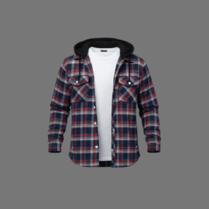 Men's Flannel Polar Jacket with Hood