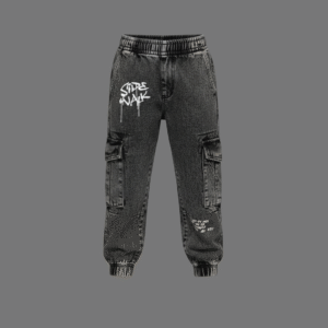 Kid's Graffiti Printed Cargo Denim Pant