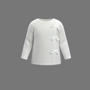 Girl's Long Sleeve Tee Shirt With Bow