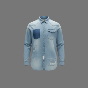 Men's Ripped Denim Shirt
